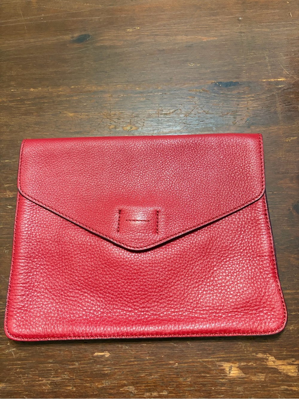 GAP Red Leather Envelope Clutch